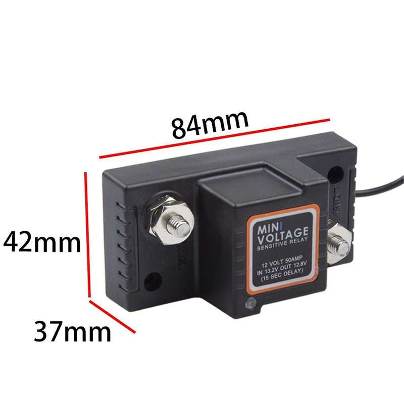 Voltage Sensitive Split Charge Relay VSR 12V 50A for Motorcycle Kart Car UTV ATV Smart Battery Dual