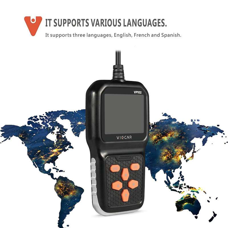 VP102 Universal Car & Truck Code Reader 2 In1 Diagnostic Tool Obd Scan Multi-Systems for Heavy Duty