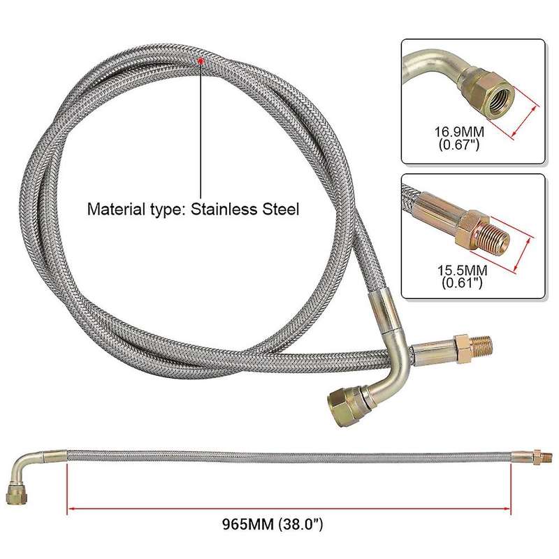 VR - 1/8 NPT 4AN Turbo Oil Feed Line Oil Drain Line Kit for T3 T4 T3/T4 T04E T70 T66 T67 Gt35 Gt45 V