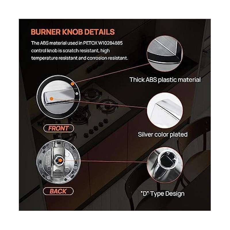 W10284885 Burner Knob Replacement, Fit for Gas Range/Stove/Oven, Replaces WPW10284885 AP6018699 PS11