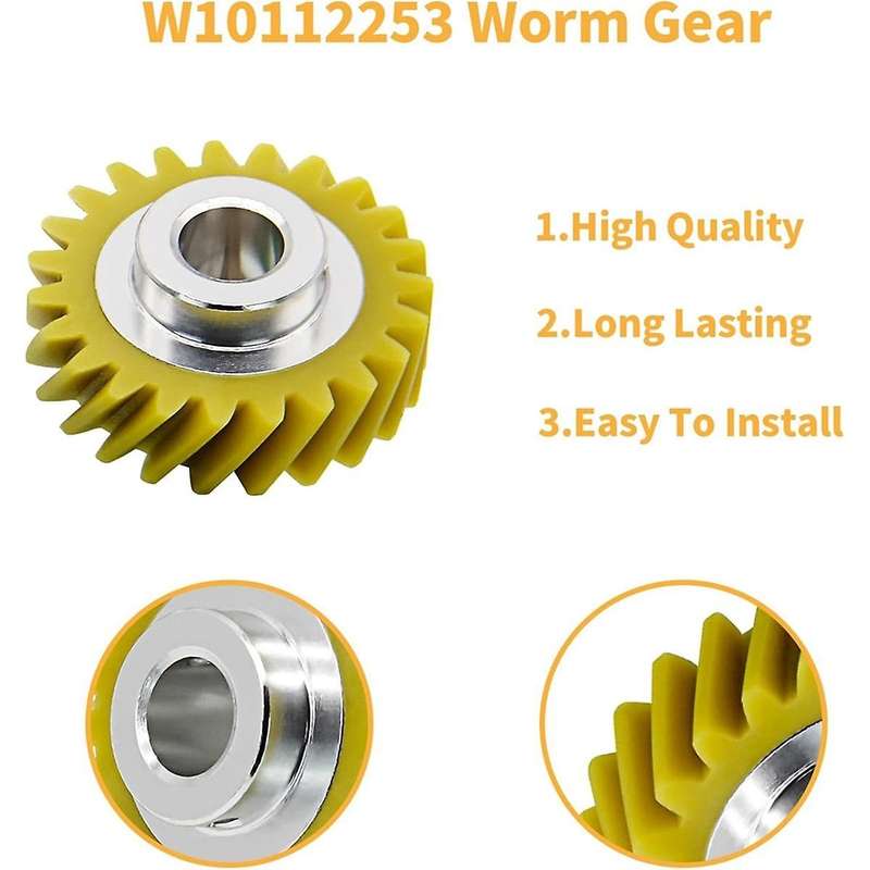 W10112253 Mixer Worm Gear & W10380496 Carbon Brushes Replace Part for & Mixer Number 4162897