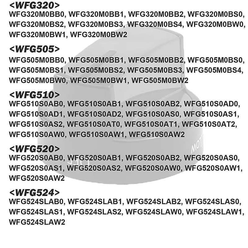 W10339442 Stove Knobs (5 Pack) Fit for Whirl-pool Gas Range Stove Wfg524slas2, Wfg524slaw0, Replace