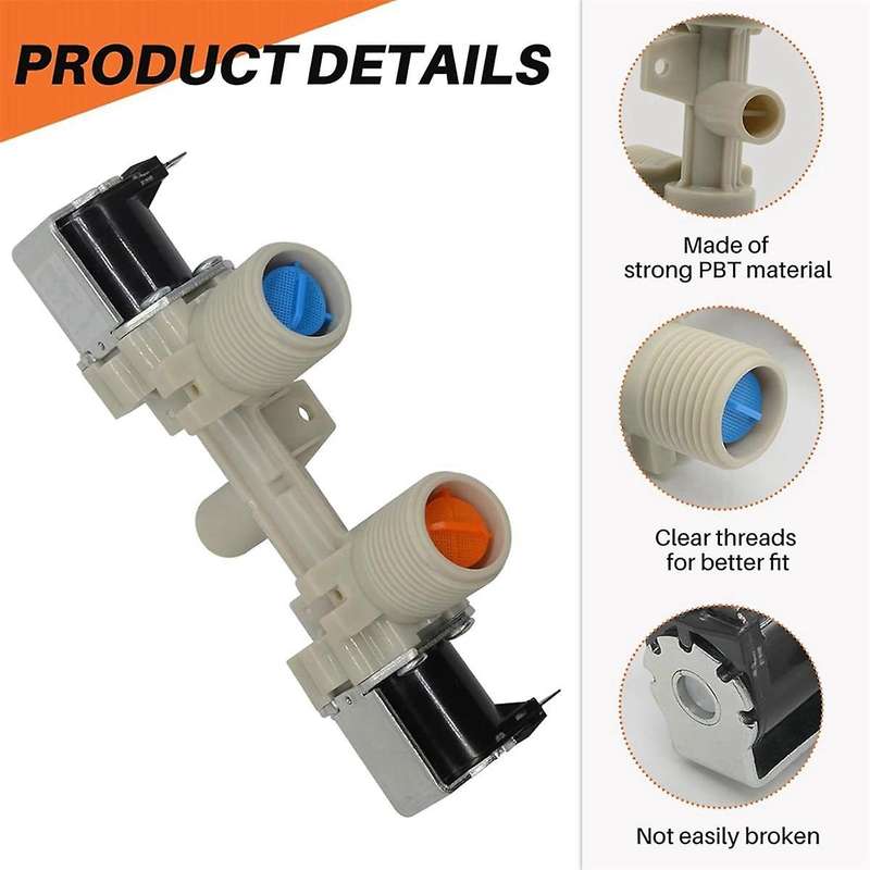 W10906602 Washer/Dryer Water Inlet Valve for Washer Replace W10869511 W11176412 4460930 AP6036153