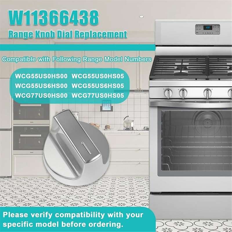 W11084623 W11366438 Knob,Gas Range,for WCG55US0HS00 WCG55US0HS05 WCG55US6HS00 WCG55US6HS05,WCG77US0H