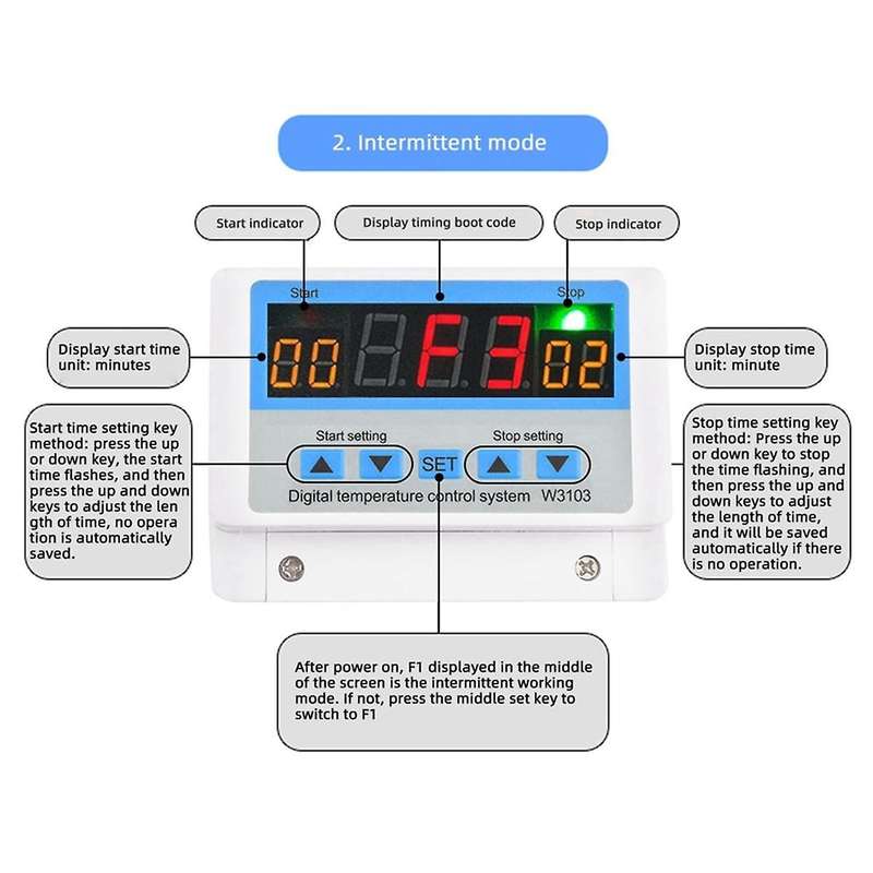 W3103 AC 220V Max Digital Thermostat 30A Temperature Controller Switch Wall Hanging DC 12V 24V Therm