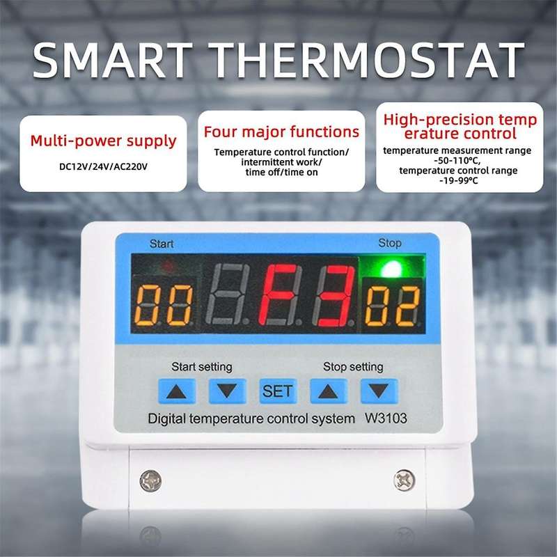 W3103 AC 220V Max Digital Thermostat 30A Temperature Controller Switch Wall Hanging DC 12V 24V Therm
