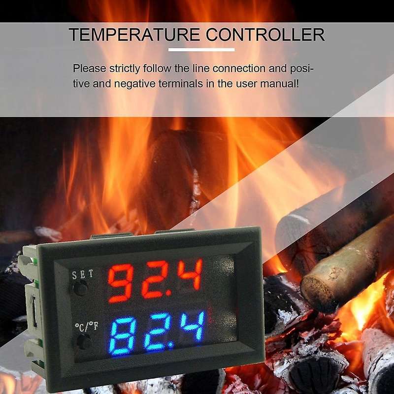 W2809 12v Ac110-220v Probe Line Digital Temperature Control Led Display Thermostat with Heat/coolin
