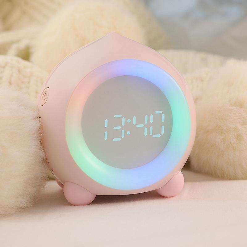 Wake Up Light Kids Smart Alarm Clock Bluetooth Function 7 Colors Changing Bedroom Pink Led Digital D