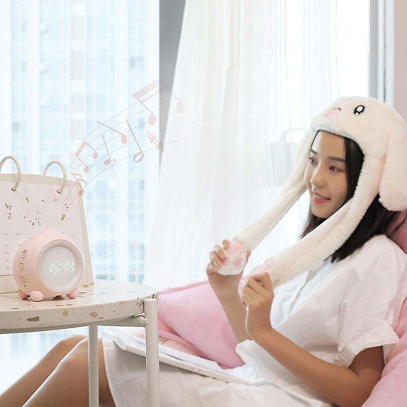 Wake Up Light Kids Smart Alarm Clock Bluetooth Function 7 Colors Changing Bedroom Pink Led Digital D