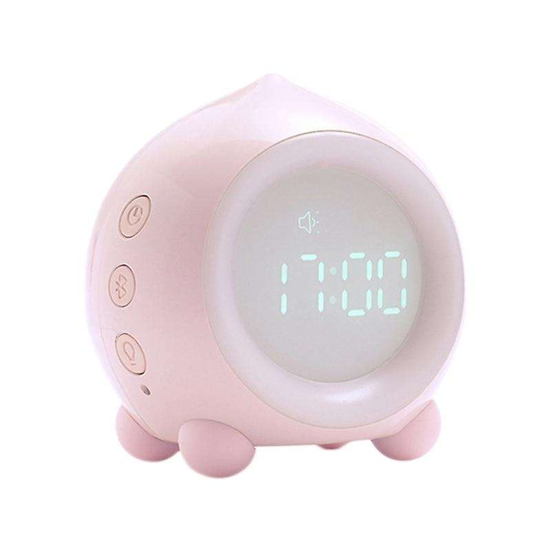 Wake Up Light Kids Smart Alarm Clock Bluetooth Function 7 Colors Changing Bedroom Pink Led Digital D