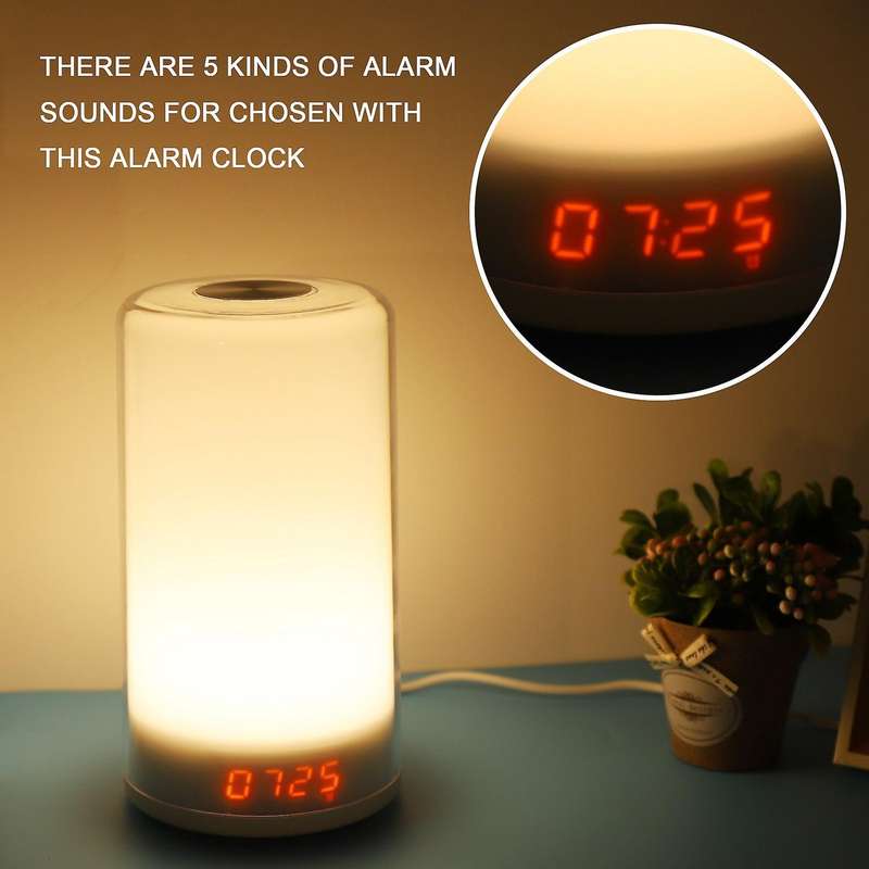 Wake Up Light, Alarm Clock with Sunrise Simulation, 5 , Multi Light Modes,contact Control Night Lig
