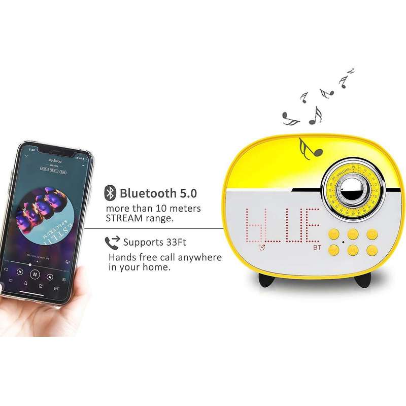 Wake Up Light, Colorful Night Lamp ,Led Alarm Clock with Bluetooth and FM Radio, for Girls, Baby, Ki