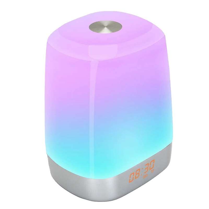 Wake Up Light Alarm Clock Digital Led Clock Press Control Dimmable Bedside Lamp Colorful Mode Night