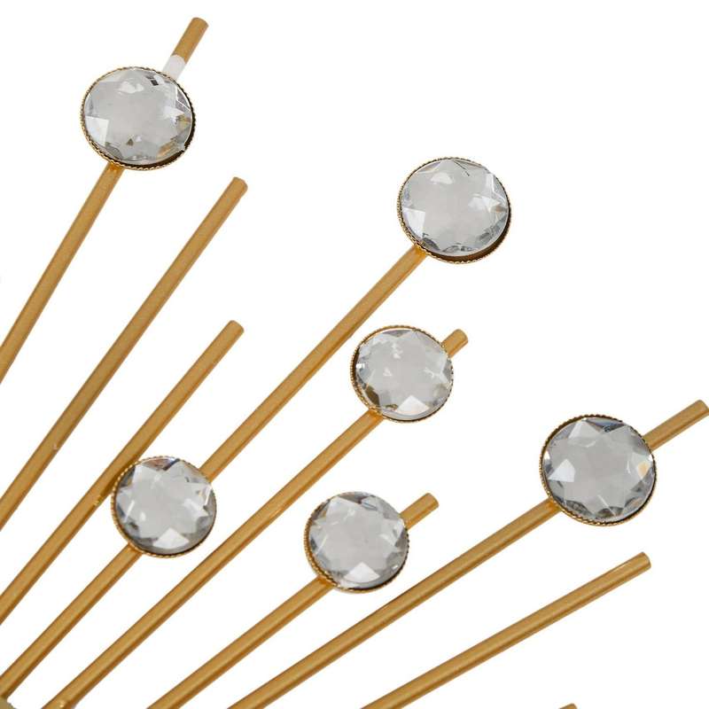 Wall Clock Diamonds Decorative Round Clock Metal Living Quiet Quartz Clocks Modern Minimalist Clock