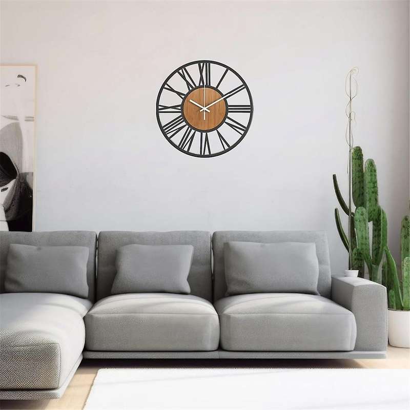 Wall Clock for Living Room Decor 16 Inches Silent Non Ticking Wood Clocks for Dining Room,Bedroom Cl