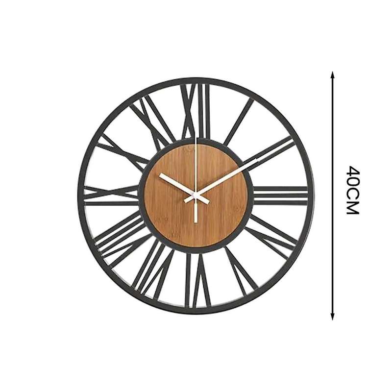Wall Clock for Living Room Decor 16 Inches Silent Non Ticking Wood Clocks for Dining Room,Bedroom Cl