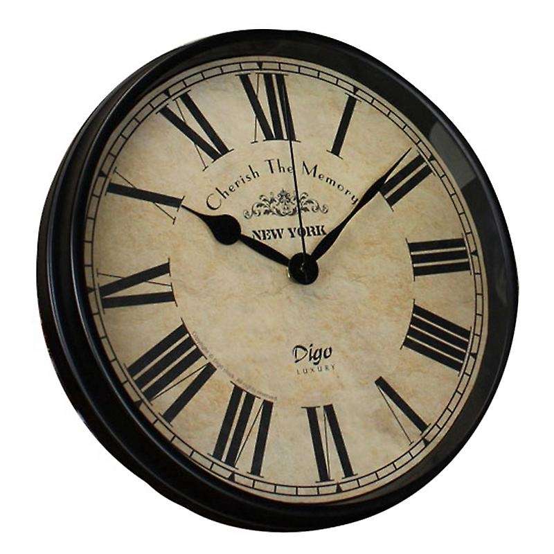Wall Clock 12 Inch Metal Silent Non-Ticking Battery European Retro Digital Clocks Decor Table Dial f