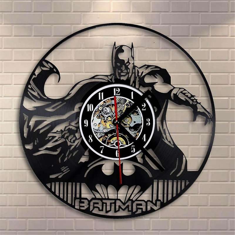 Wall Clock Bat Bedroom Wall Decor Gift Record Wall Clock Skeleton Clock