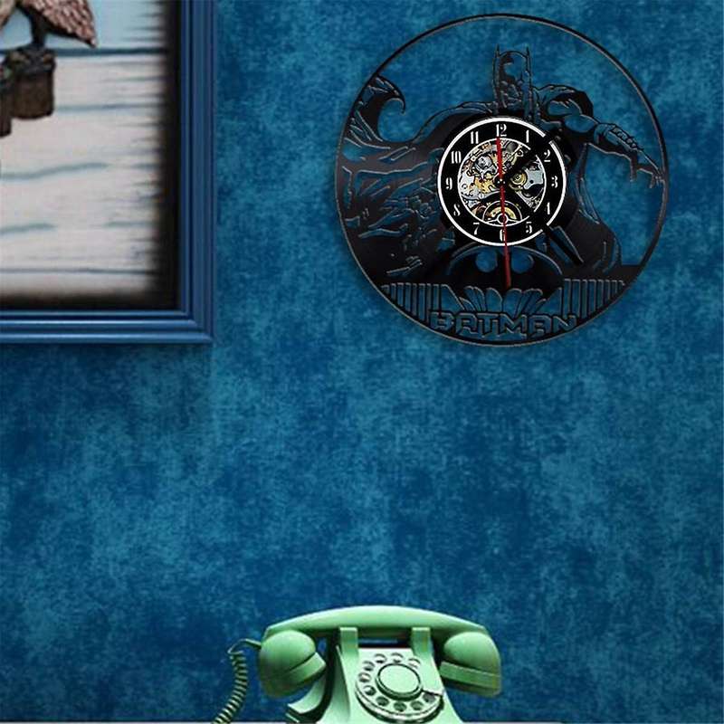 Wall Clock Bat Bedroom Wall Decor Gift Record Wall Clock Skeleton Clock