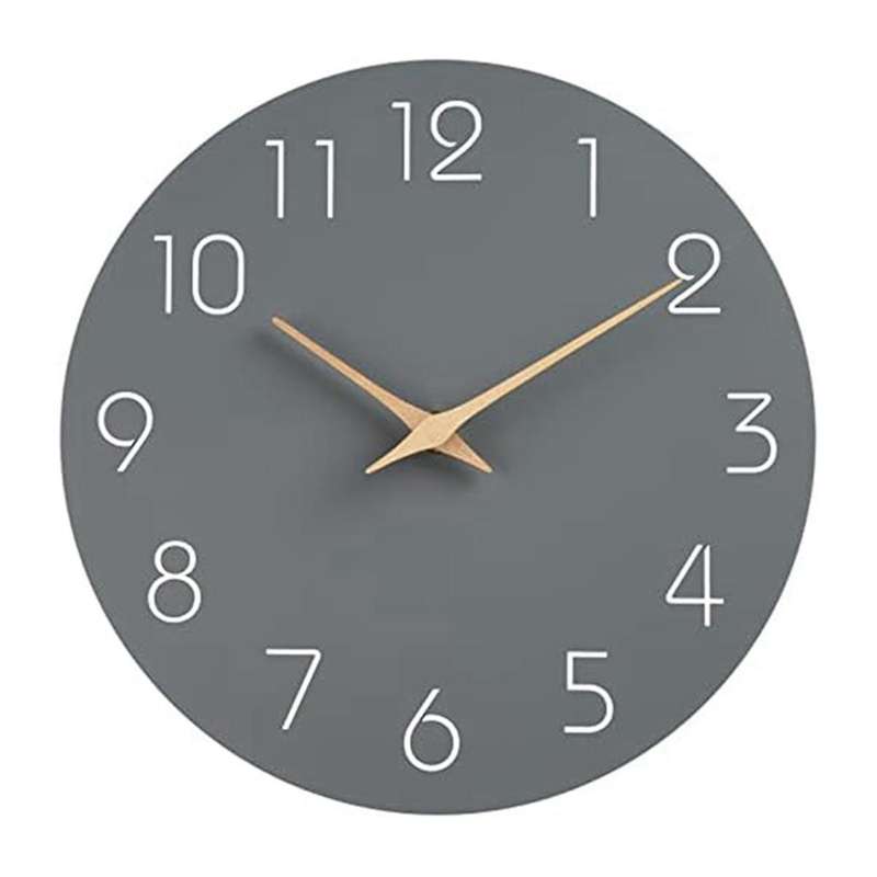 Wall Clock Silent Non-ticking Wall Clocks Battery Operated - Modern Simple Wooden Clock Decorative