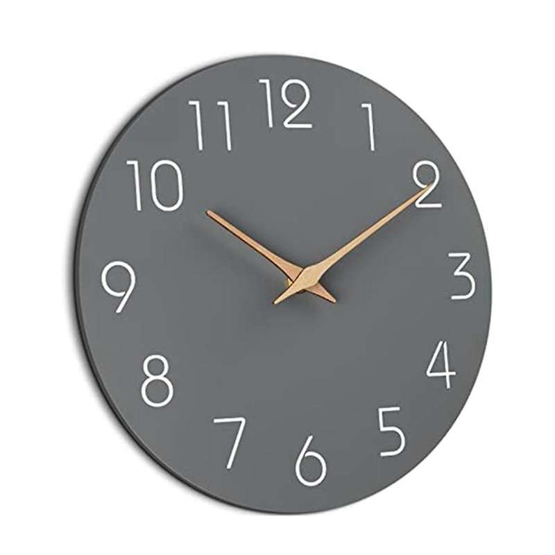 Wall Clock Silent Non-ticking Wall Clocks Battery Operated - Modern Simple Wooden Clock Decorative