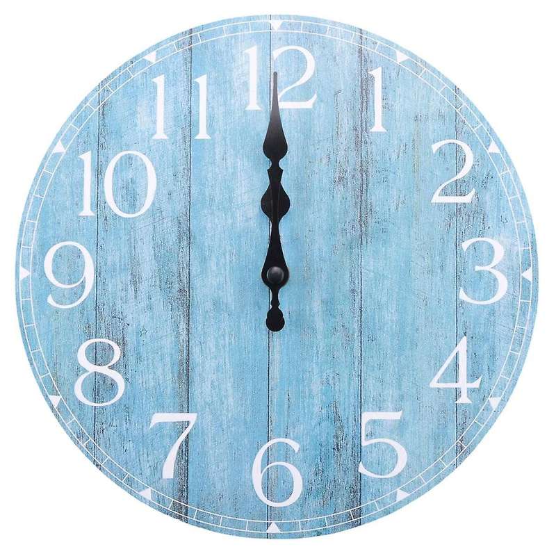 Wall Clock,10 Inch Teal Silent Non-ticking Kitchen Clock Decor, Country Retro Decorative Wall Clock