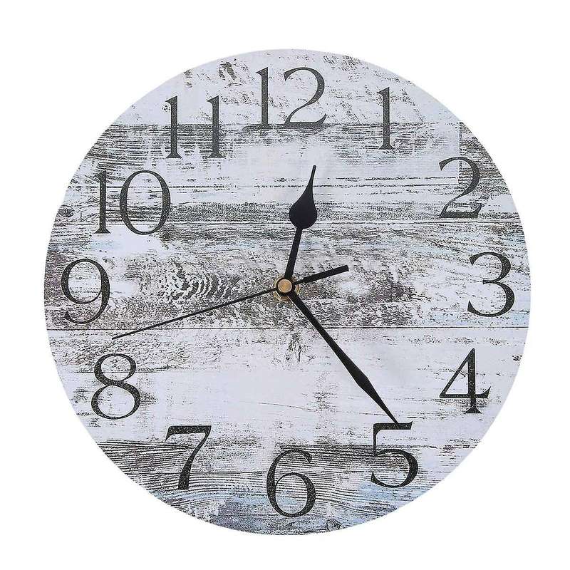 Wall Clock, Rustic Clock Decor,retro Wall Clocks Bathroom Bedrooms Living Room (10 Inch)