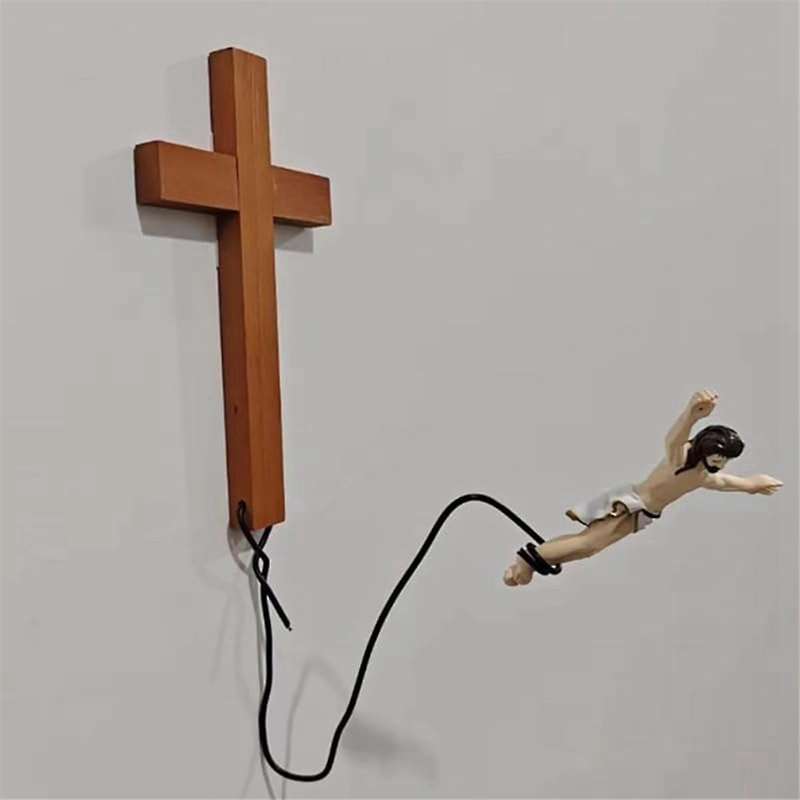Wall Crosses Bungee Jumping Decoration, Easter Crosses Decoration, Easter Ambiance Decorative Orname