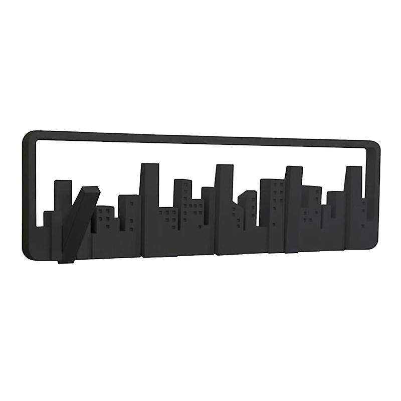 Wall Hanger Mount Multipurpose Hook Pastoral Style Black Coat Hanger Cityscape Art Clothes Hanger De