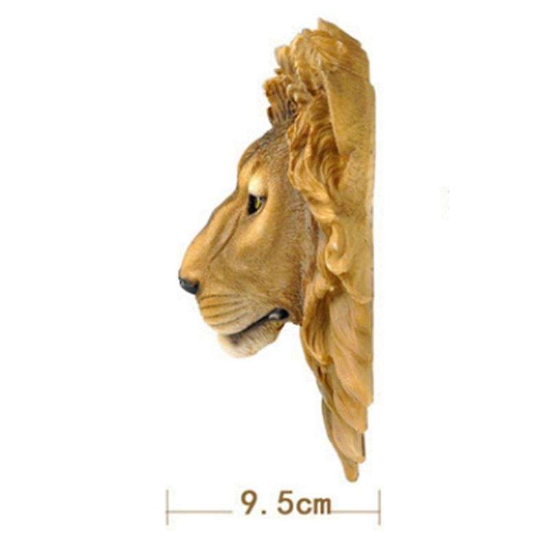 Wall Decoration Bar Wine Cellar Lion Head Simulation Sculpture Decor Resin Craft Head Wall Statue