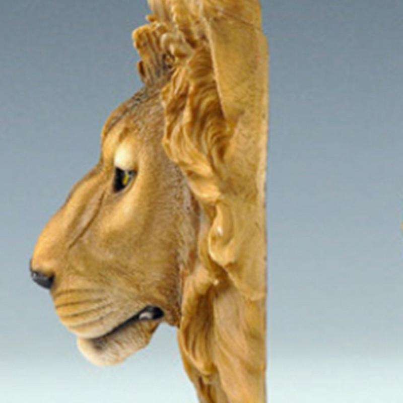 Wall Decoration Bar Wine Cellar Lion Head Simulation Sculpture Decor Resin Craft Head Wall Statue