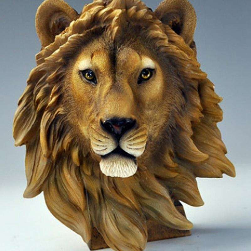 Wall Decoration Bar Wine Cellar Lion Head Simulation Sculpture Decor Resin Craft Head Wall Statue