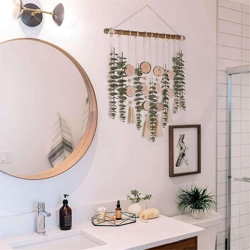 Wall Decor Artificial Eucalyptus Farmhouse Wall Hanging Greenery Vines Leaves for Wedding Bedroom Ki