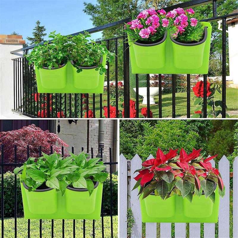 Wall Hanging Planter Pots , Plants & Flowers Plastic Pots Baskets with Hooks, for Home Garden Porch
