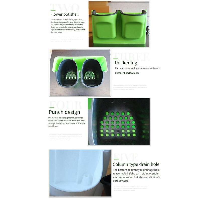 Wall Hanging Planter Pots , Plants & Flowers Plastic Pots Baskets with Hooks, for Home Garden Porch