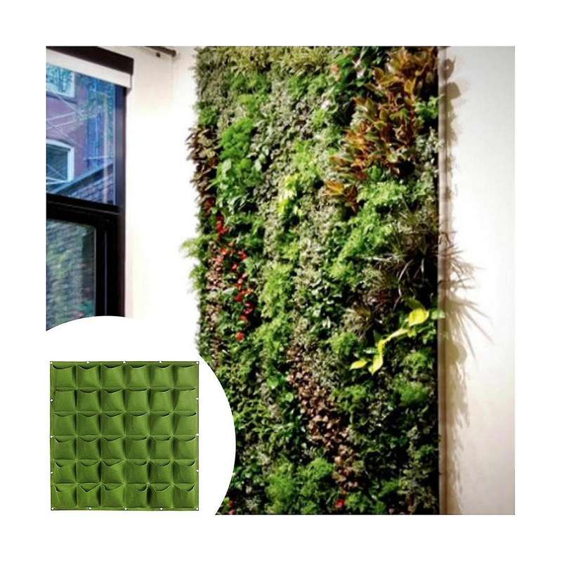 Wall Hanging Pockets Planting Bags Flower Pot Waterproof Grow Bag Garden Planter Vertical Suculenta