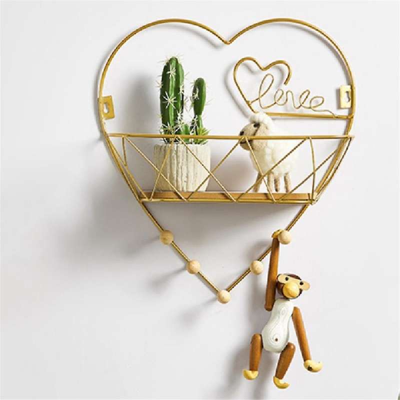 Wall Hanging Hook Mount Display Stand Holder Aesthetics Home Decoration Multifunctional Heart Shaped