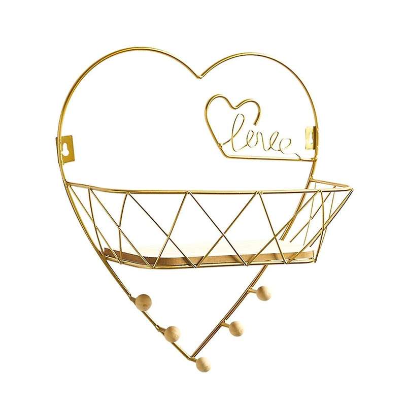 Wall Hanging Hook Mount Display Stand Holder Aesthetics Home Decoration Multifunctional Heart Shaped
