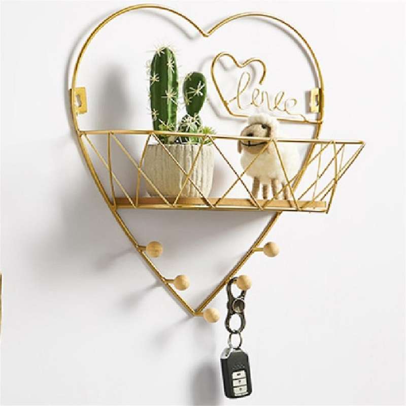Wall Hanging Hook Mount Display Stand Holder Aesthetics Home Decoration Multifunctional Heart Shaped