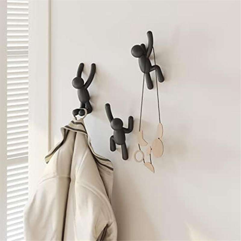 Wall Hook Partner Hook Cartoon Wall Door Coat Hook, Wall Mounted Coat Rack, 3Pcs