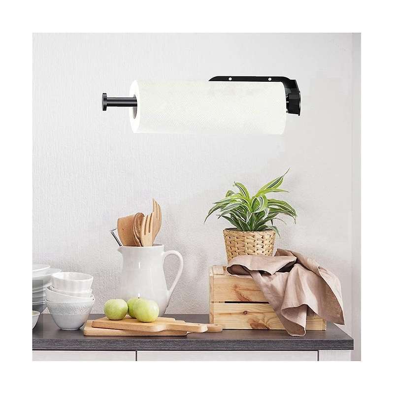 Wall Mount with Damping Under Counter Paper Towel Shelf with Self-adhesive and Screw for Kitchen Ba