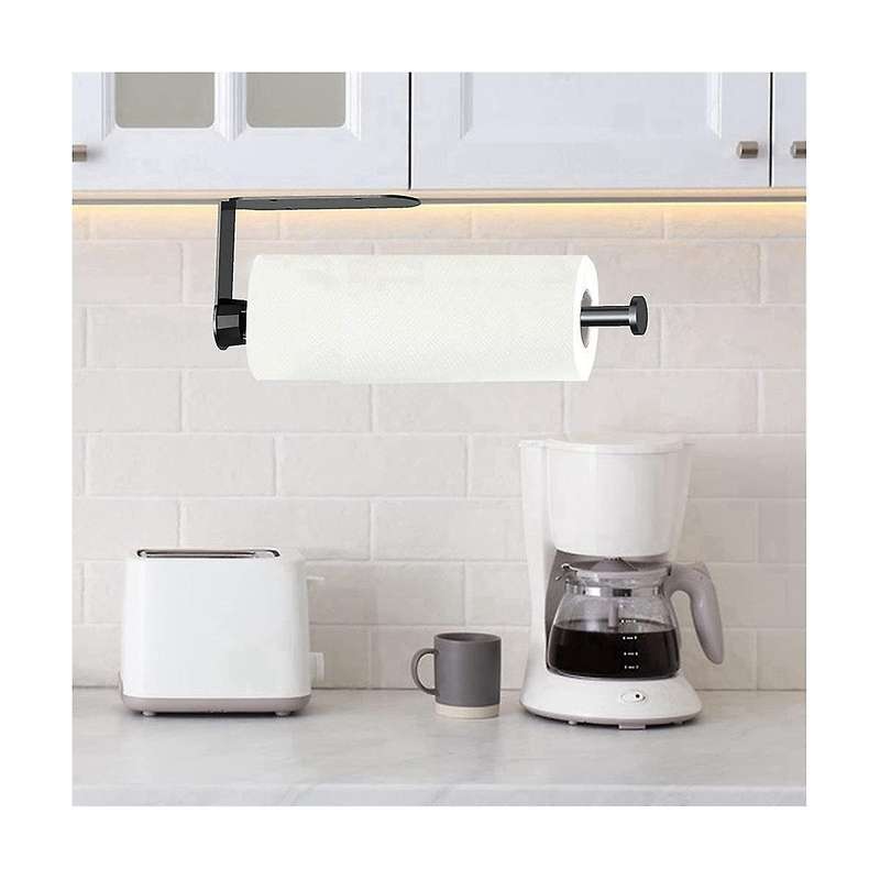 Wall Mount with Damping Under Counter Paper Towel Shelf with Self-adhesive and Screw for Kitchen Ba