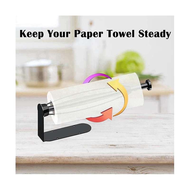 Wall Mount with Damping Under Counter Paper Towel Shelf with Self-adhesive and Screw for Kitchen Ba
