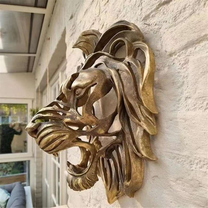 Wall Mounted Art Sculpture Gold Resin Art Wall Luxury Decor Art Wall Hanging