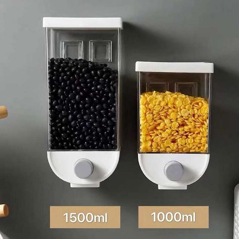 Wall Mounted Cereals Dispenser Grain Storage Box Airtight Food Storage Containers for Flour Sugar an