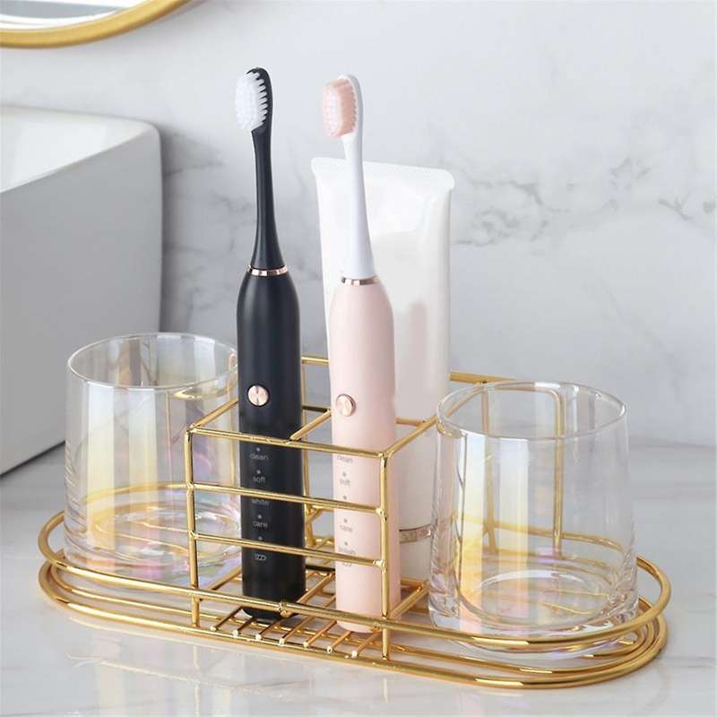Wall Mounted Bathroom Razors Storage Rack Cosmetics Space Saving Stand Ventilated Iron Home Toothpas