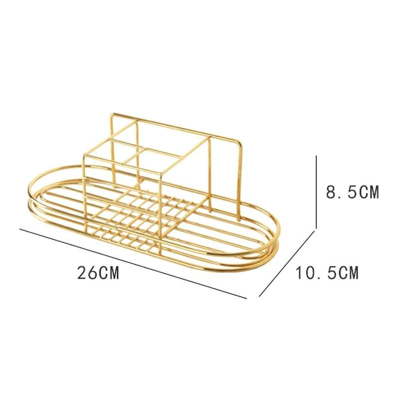 Wall Mounted Bathroom Razors Storage Rack Cosmetics Space Saving Stand Ventilated Iron Home Toothpas