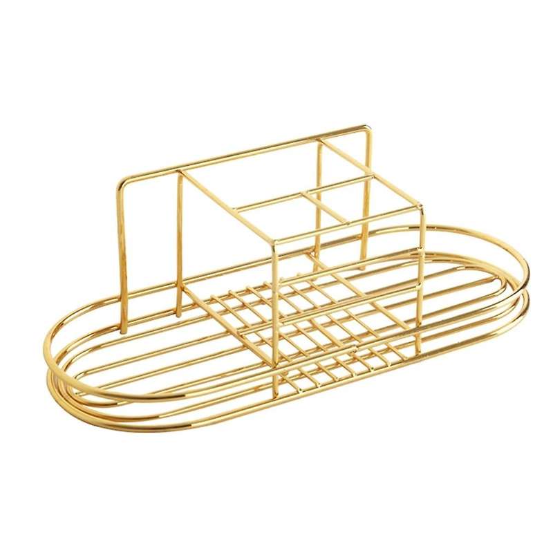 Wall Mounted Bathroom Razors Storage Rack Cosmetics Space Saving Stand Ventilated Iron Home Toothpas
