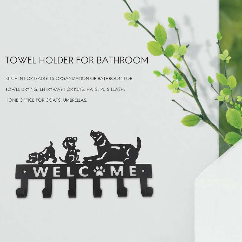 Wall Mounted Dog Coat Racks,Towel Rack for Bathroom Wall,Farmhouse Hat and Dog Leash Holder,Kitchen