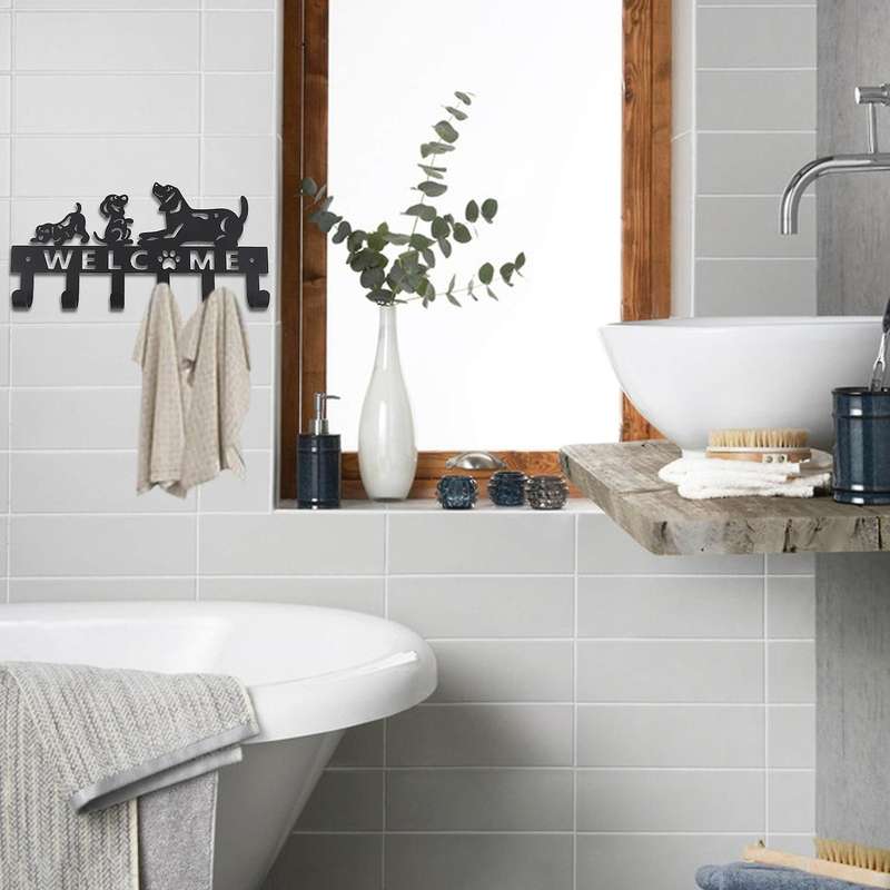 Wall Mounted Dog Coat Racks,Towel Rack for Bathroom Wall,Farmhouse Hat and Dog Leash Holder,Kitchen